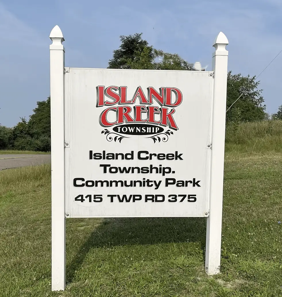 Island Creek Township Community Park sign